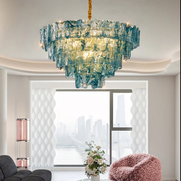 Подвесная люстра PETAL GLASS Blue D60