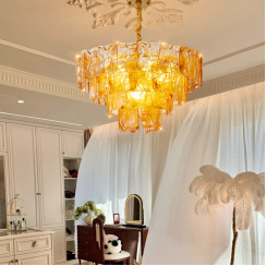 Подвесная люстра PETAL GLASS Gold D50 