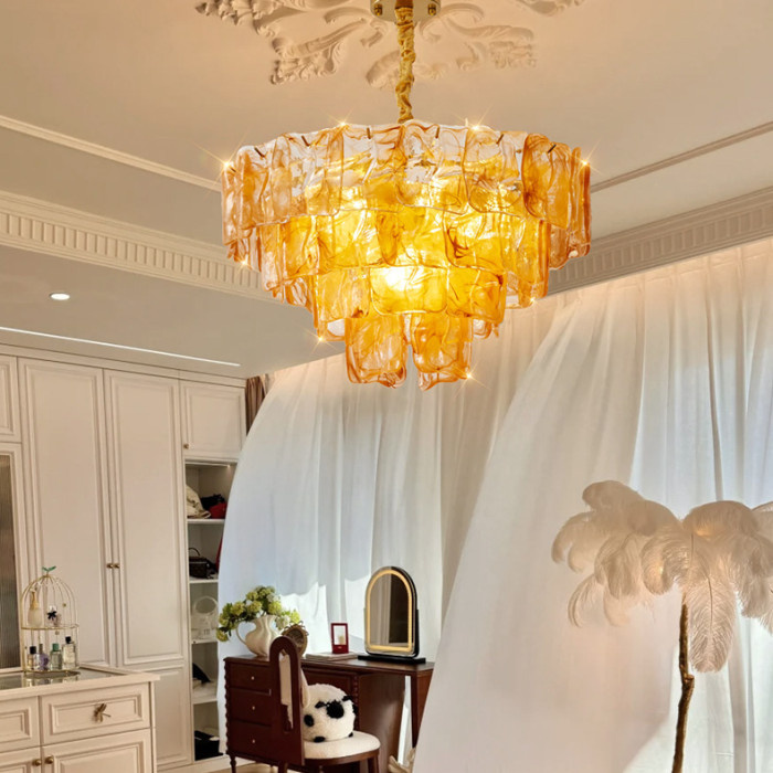 Подвесная люстра PETAL GLASS Gold D50 