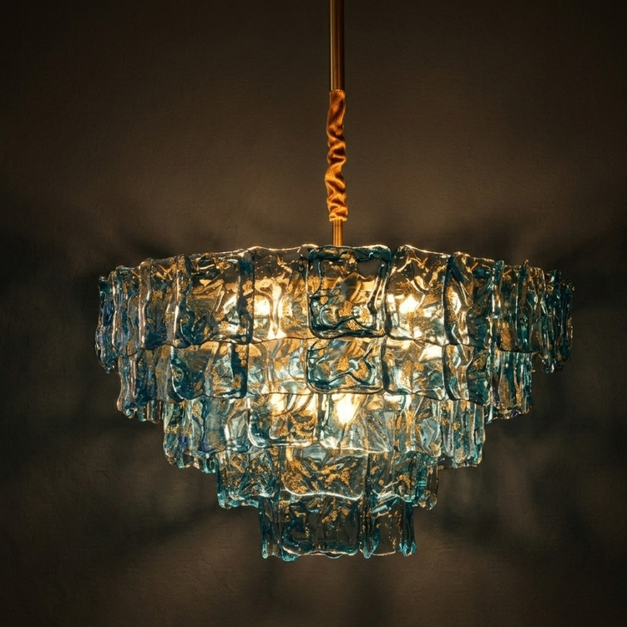 Подвесная люстра PETAL GLASS Blue D80